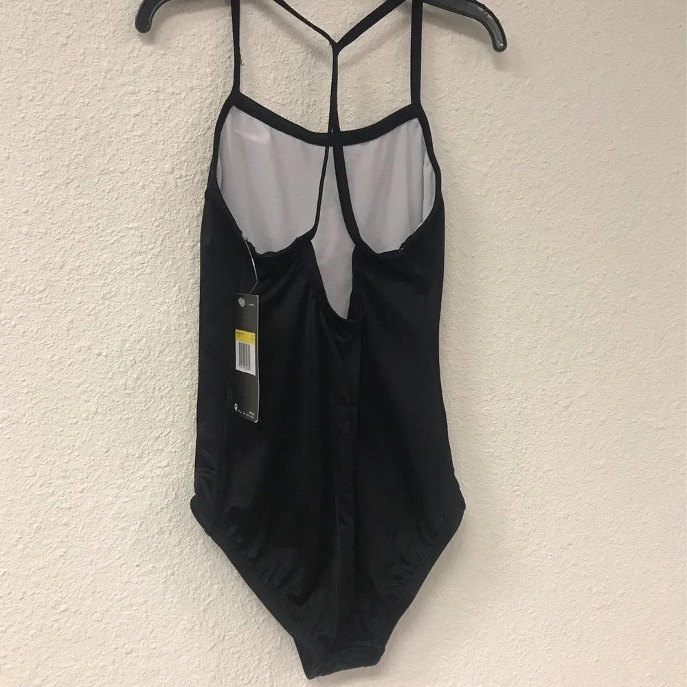 Nike Girls' Racerback One Piece Swimsuit BLACK SMALL - Picture 4 of 5